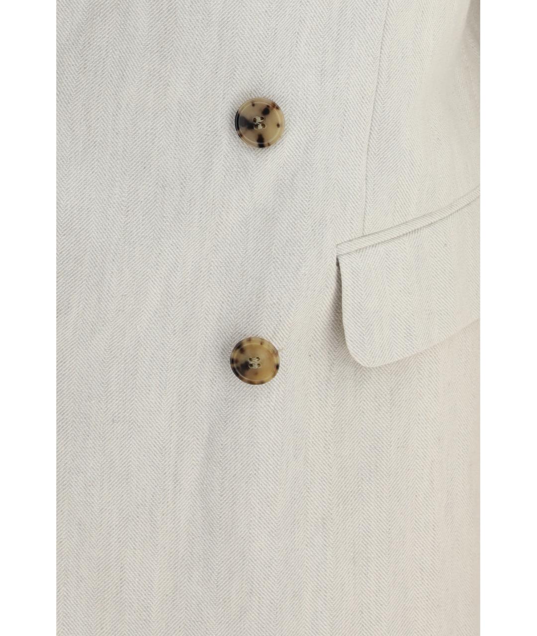 DRIES VAN NOTEN Белый хлопковый пиджак, фото 3