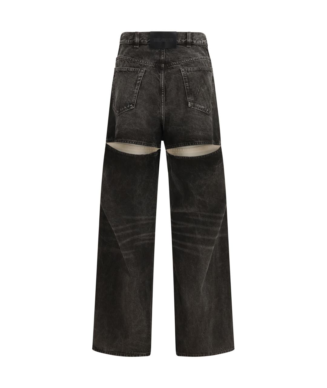 THE ATTICO Черные хлопковые прямые джинсы, фото 2