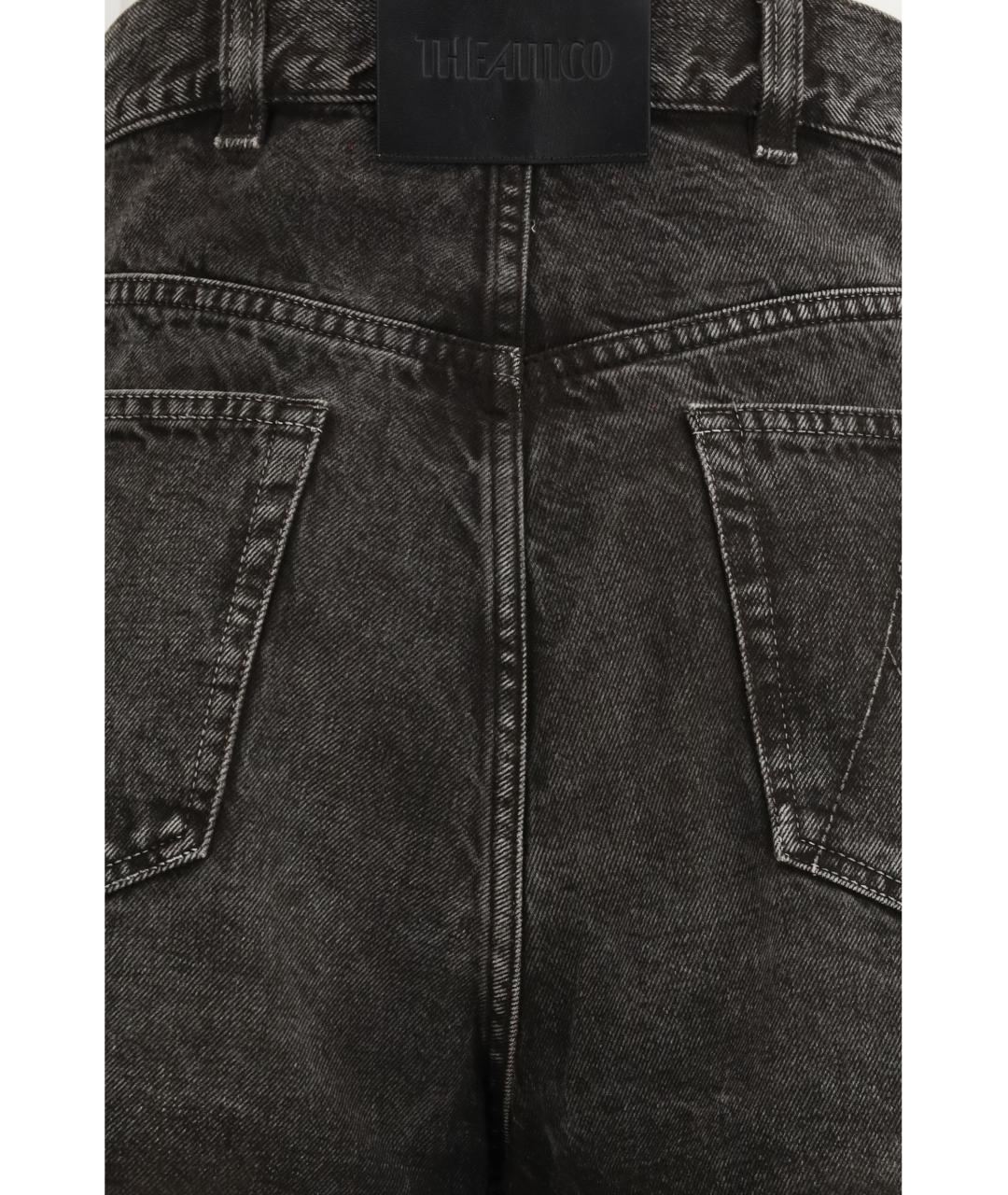 THE ATTICO Черные хлопковые прямые джинсы, фото 3