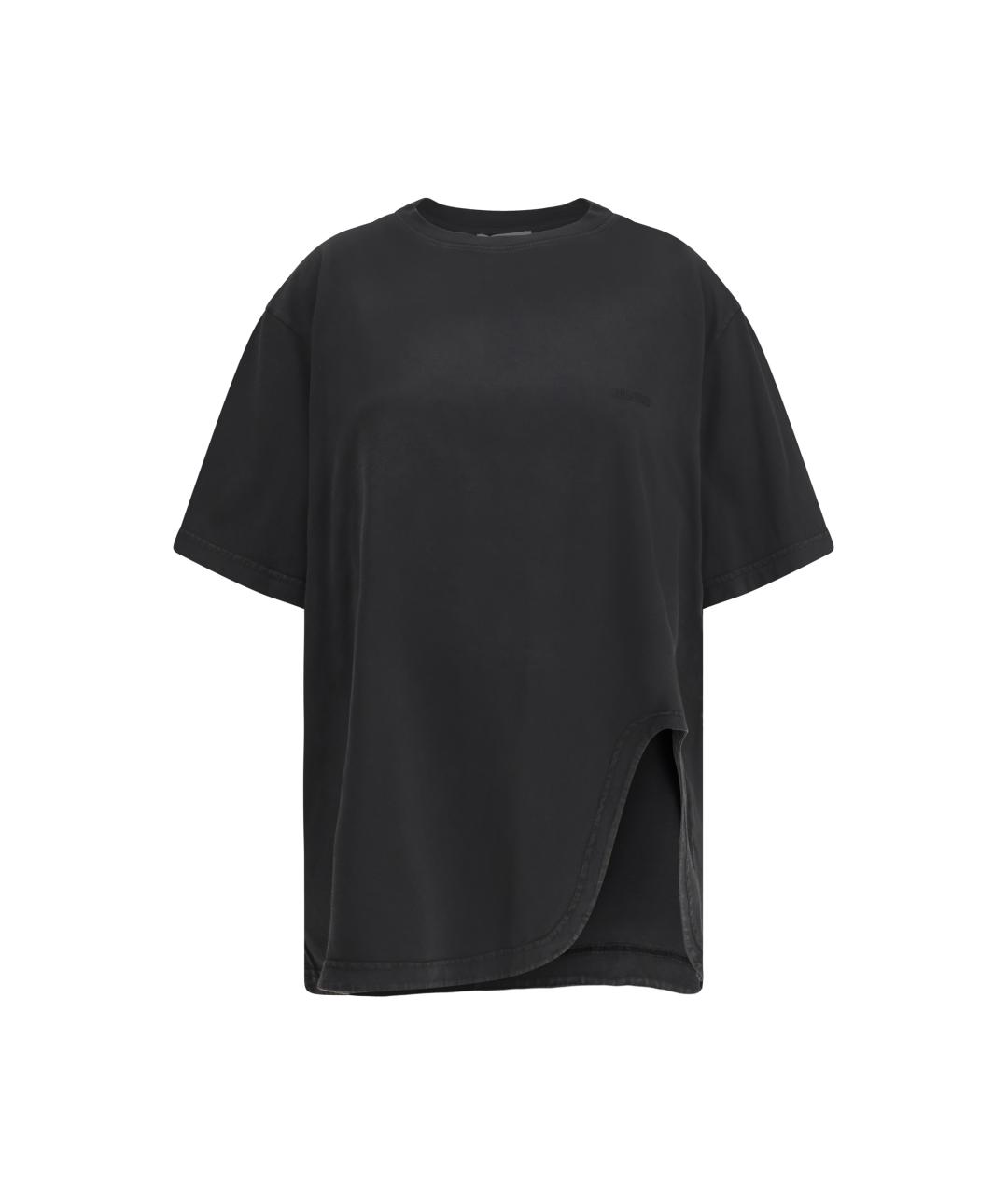 THE ATTICO Черная хлопковая футболка, фото 4