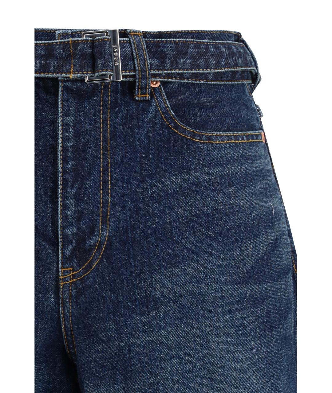 SACAI Синие хлопковые прямые джинсы, фото 3