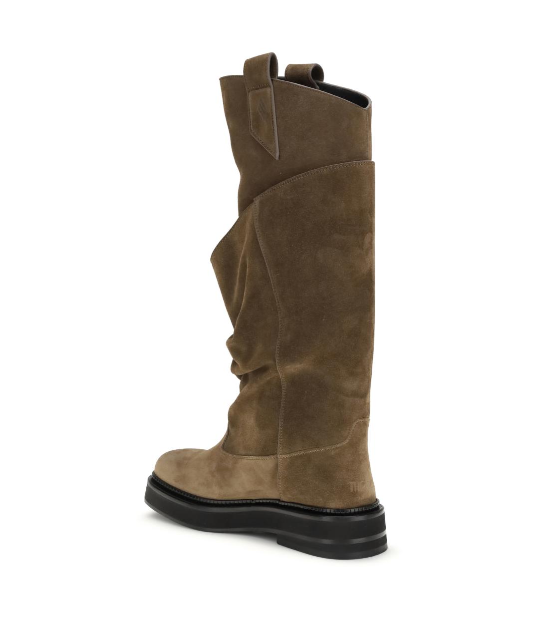 THE ATTICO Коричневые замшевые сапоги, фото 3