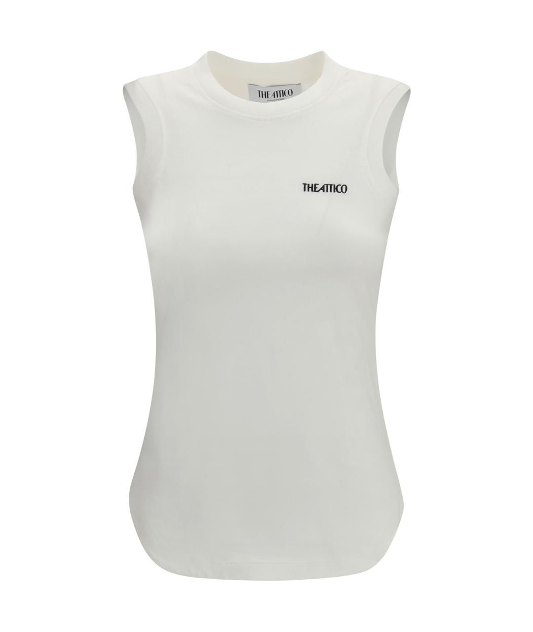 THE ATTICO Белая хлопковая майка, фото 1