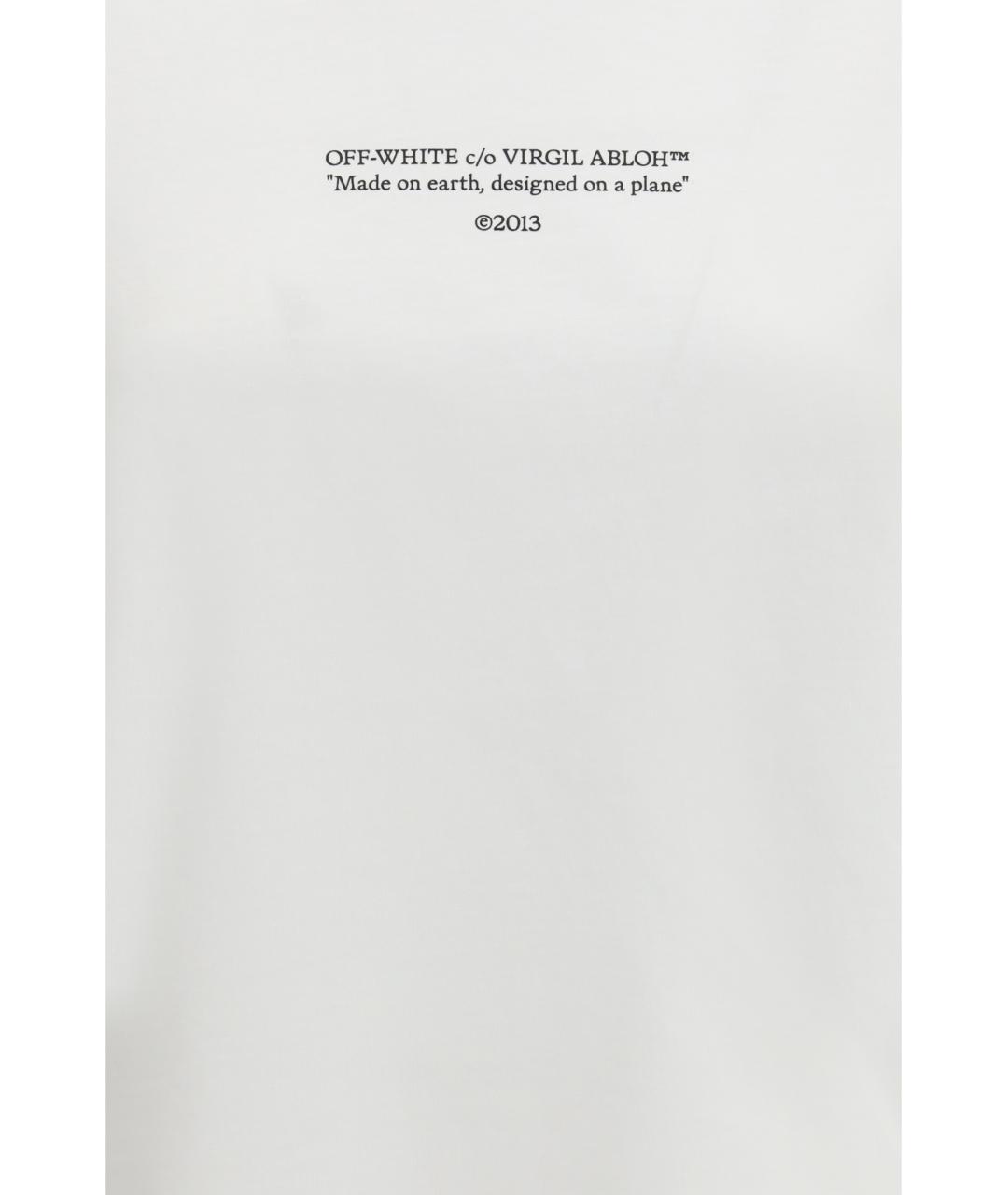 OFF-WHITE Белая хлопковая футболка, фото 3