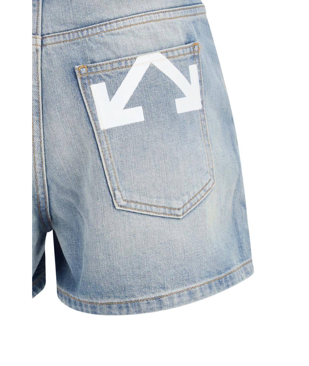 OFF-WHITE Голубые хлопковые шорты, фото 3