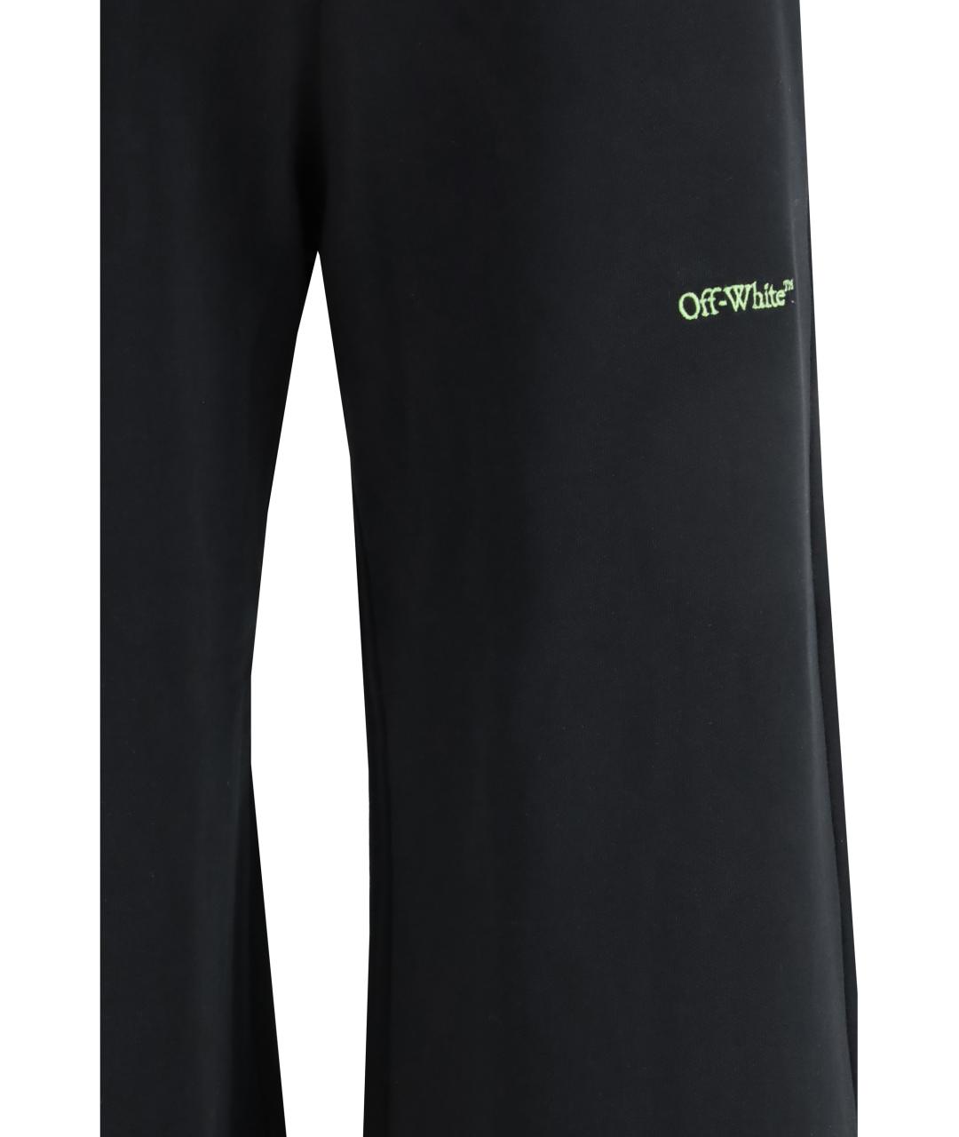 OFF-WHITE Черные хлопковые прямые брюки, фото 3