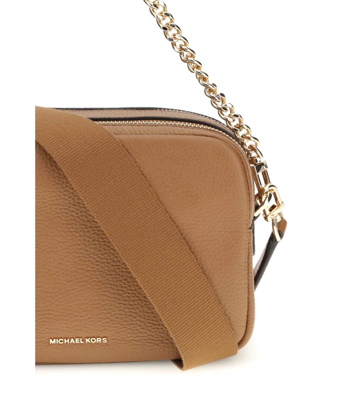 MICHAEL KORS Коричневая кожаная сумка через плечо, фото 4