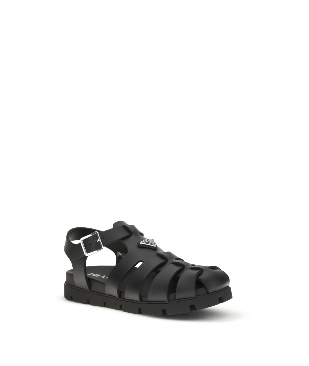 PRADA Черные резиновые сандалии, фото 2