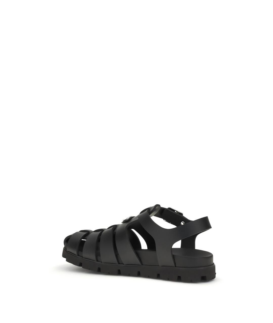 PRADA Черные резиновые сандалии, фото 3