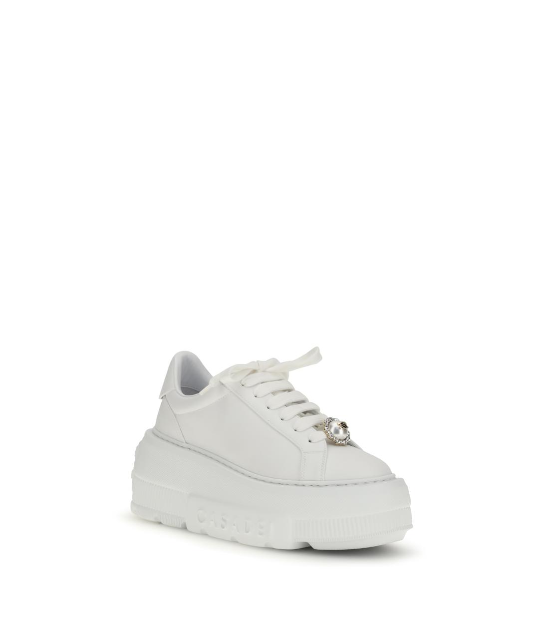 CASADEI Белые кожаные кроссовки, фото 2