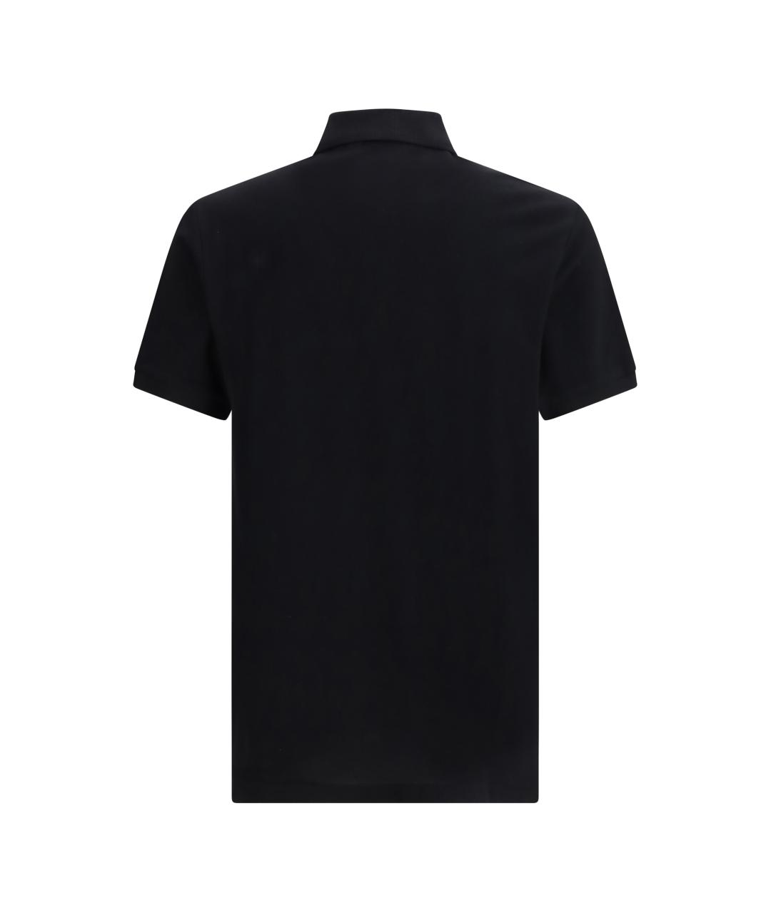 MOSCHINO Черное хлопковое поло с коротким рукавом, фото 2
