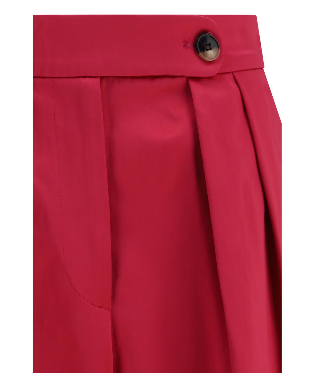 DRIES VAN NOTEN Фуксия хлопковые прямые брюки, фото 3