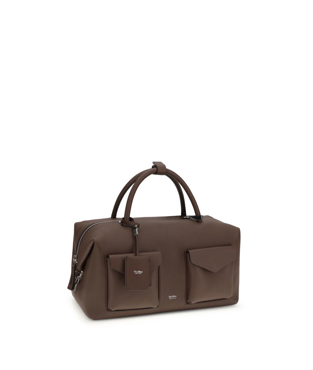 MAX MARA Коричневая кожаная сумка тоут, фото 2