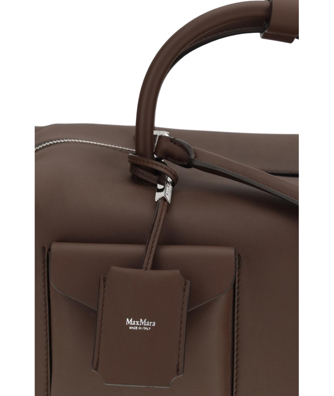 MAX MARA Коричневая кожаная сумка тоут, фото 4