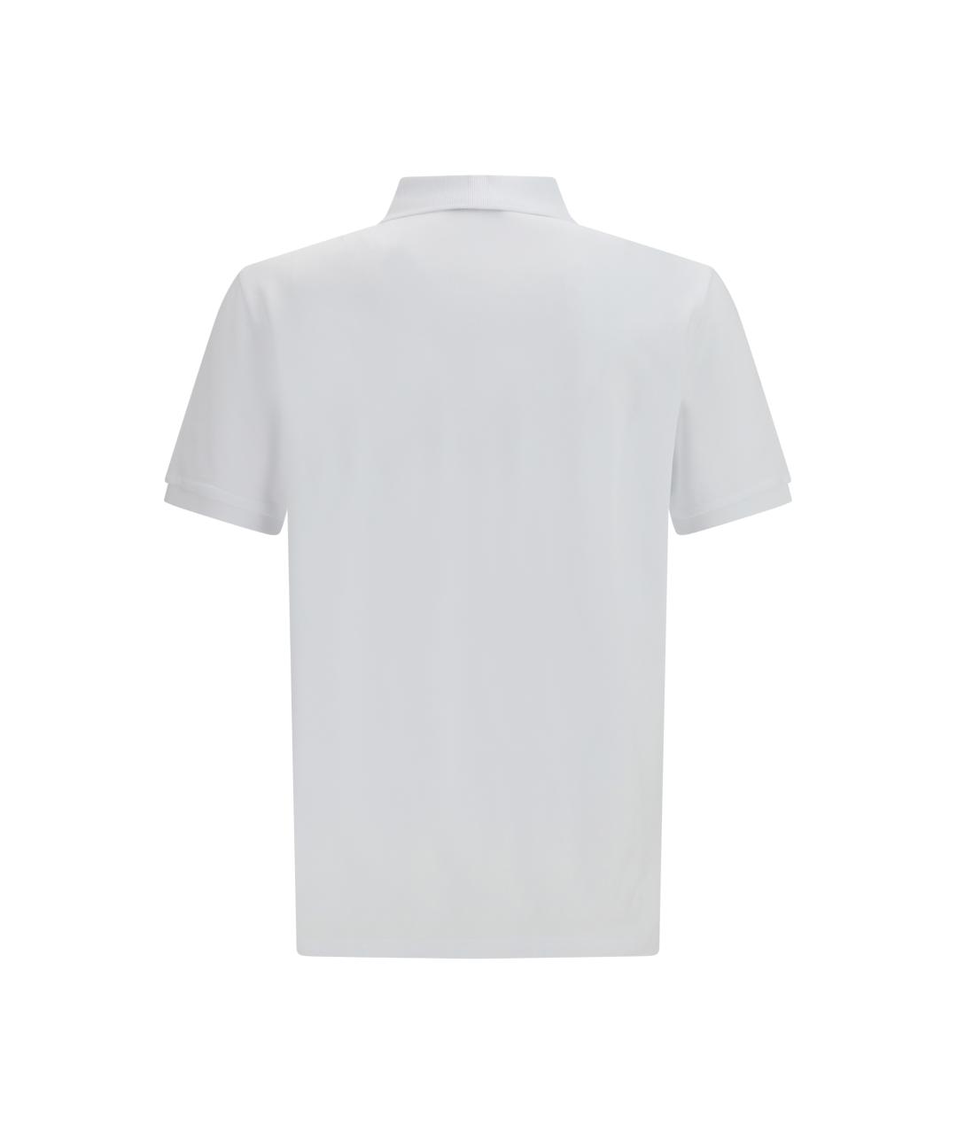 MOSCHINO Белое хлопковое поло с коротким рукавом, фото 2