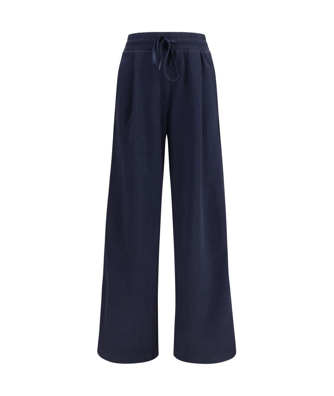 WEEKEND MAX MARA Синие хлопковые прямые брюки, фото 1