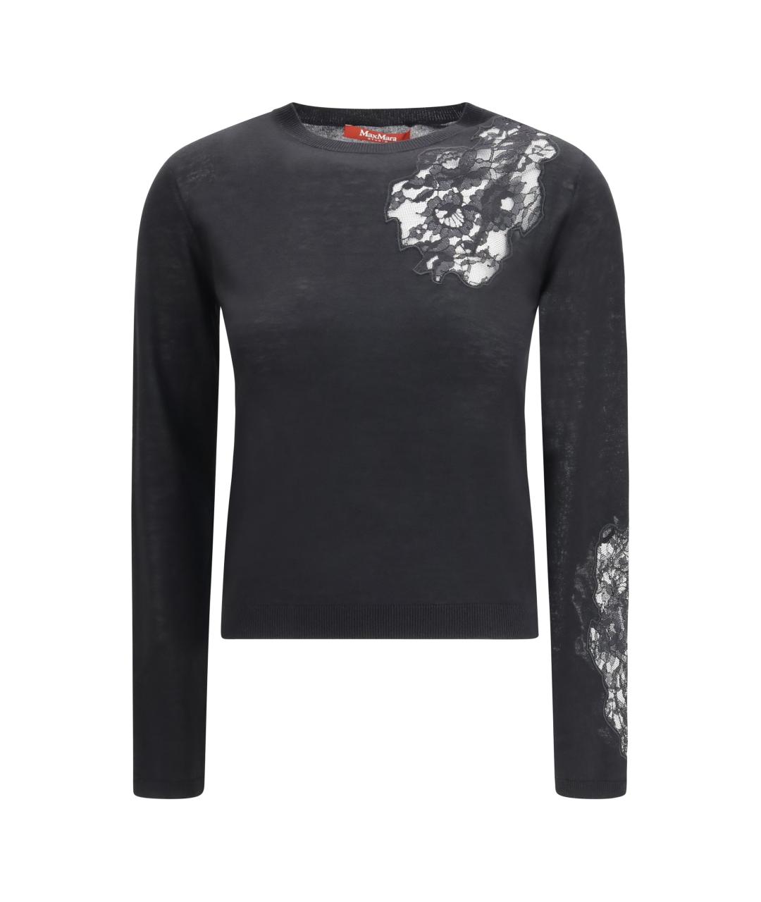 MAX MARA STUDIO Черный шелковый джемпер / свитер, фото 1