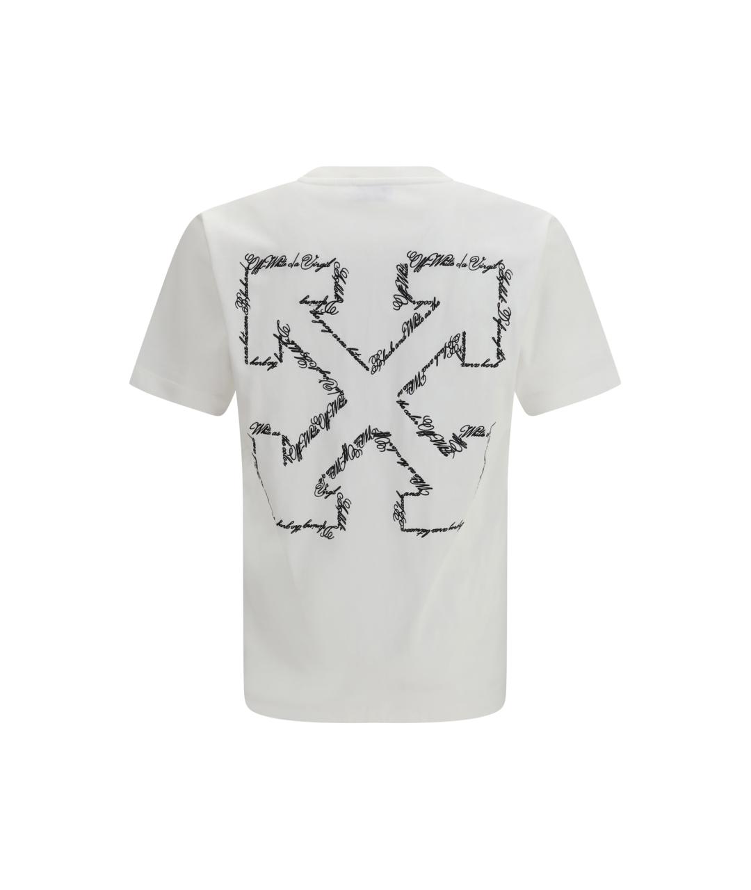 OFF-WHITE Белая хлопковая футболка, фото 3