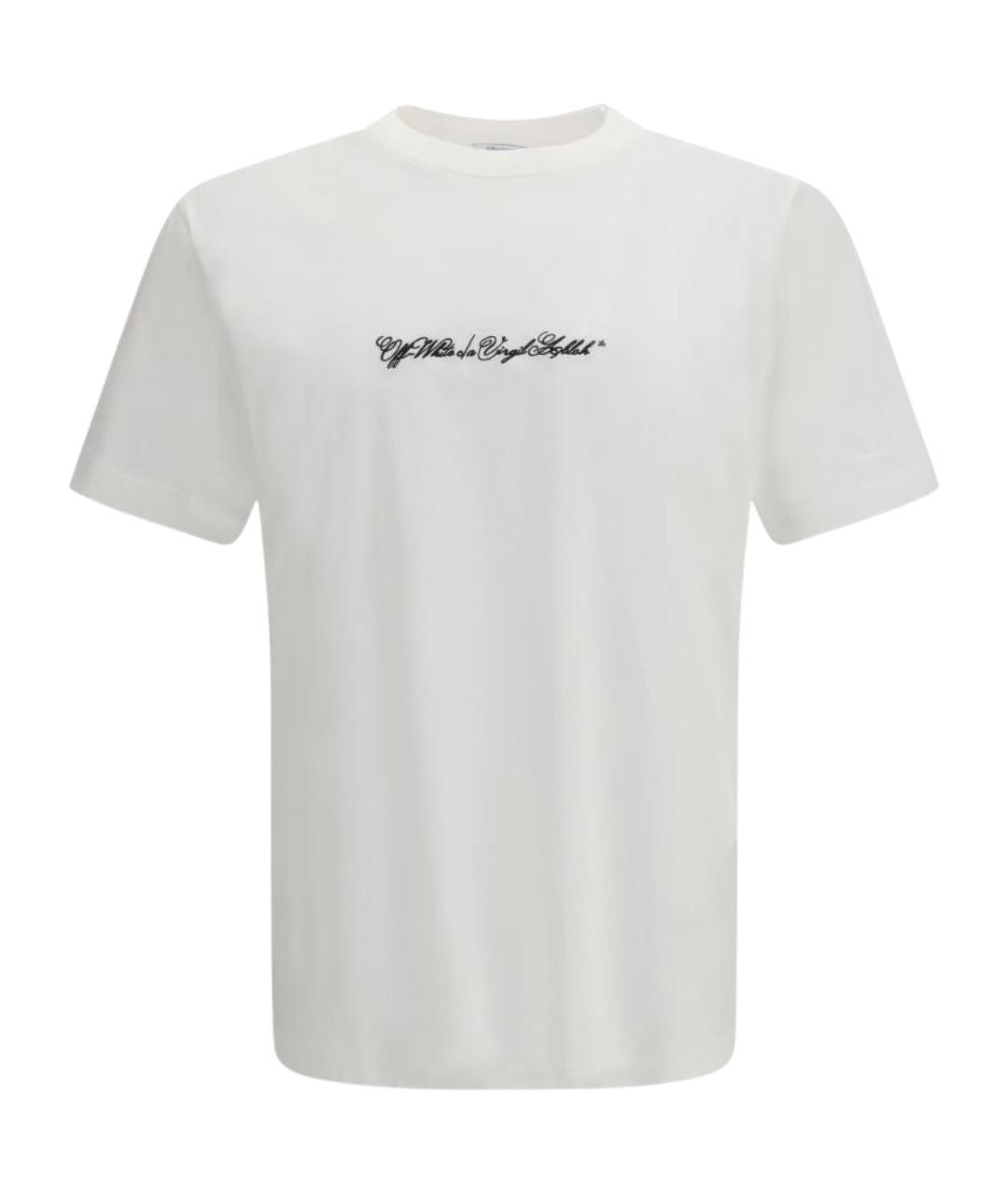 OFF-WHITE Белая хлопковая футболка, фото 1