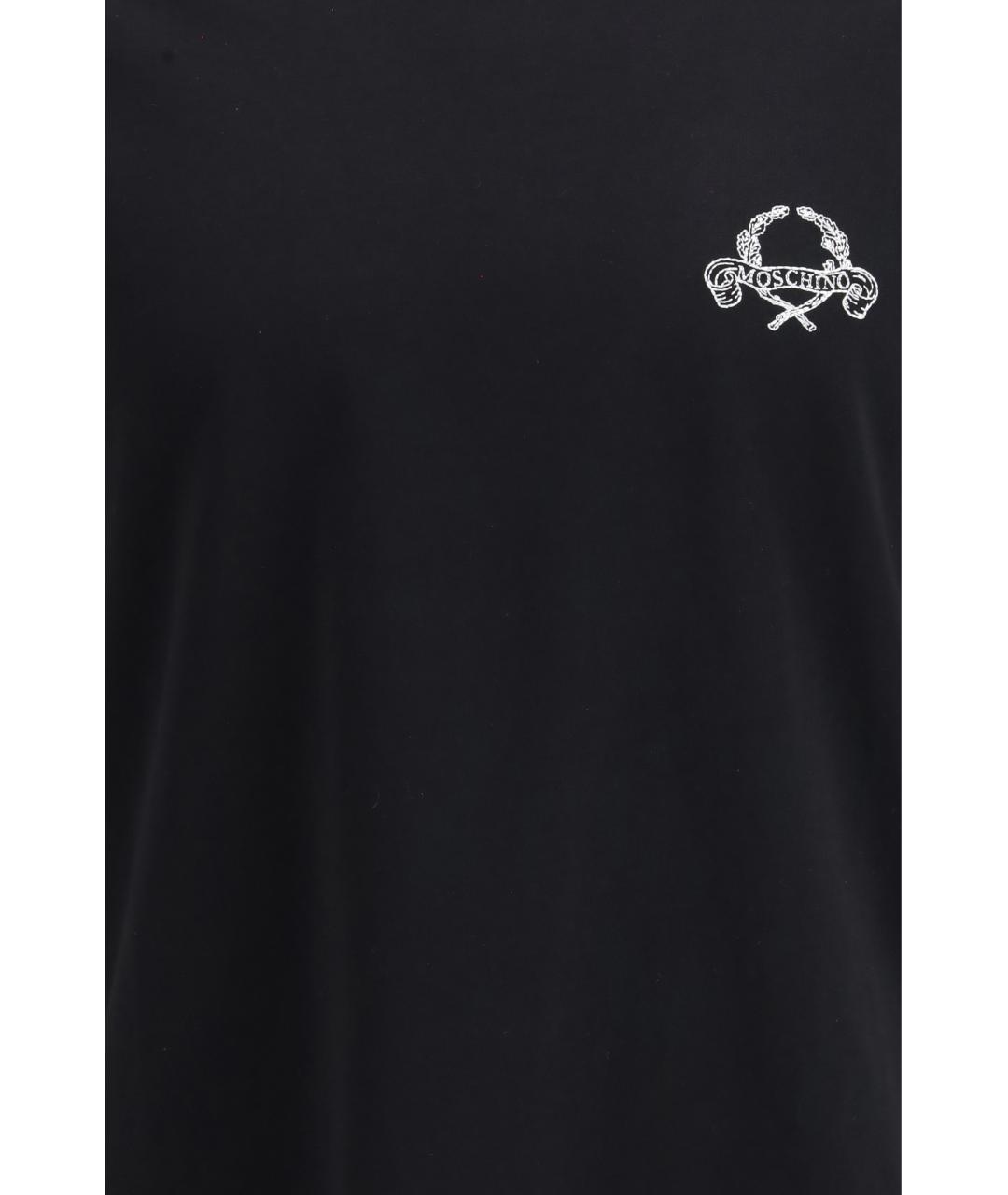 MOSCHINO Черная хлопковая футболка, фото 3