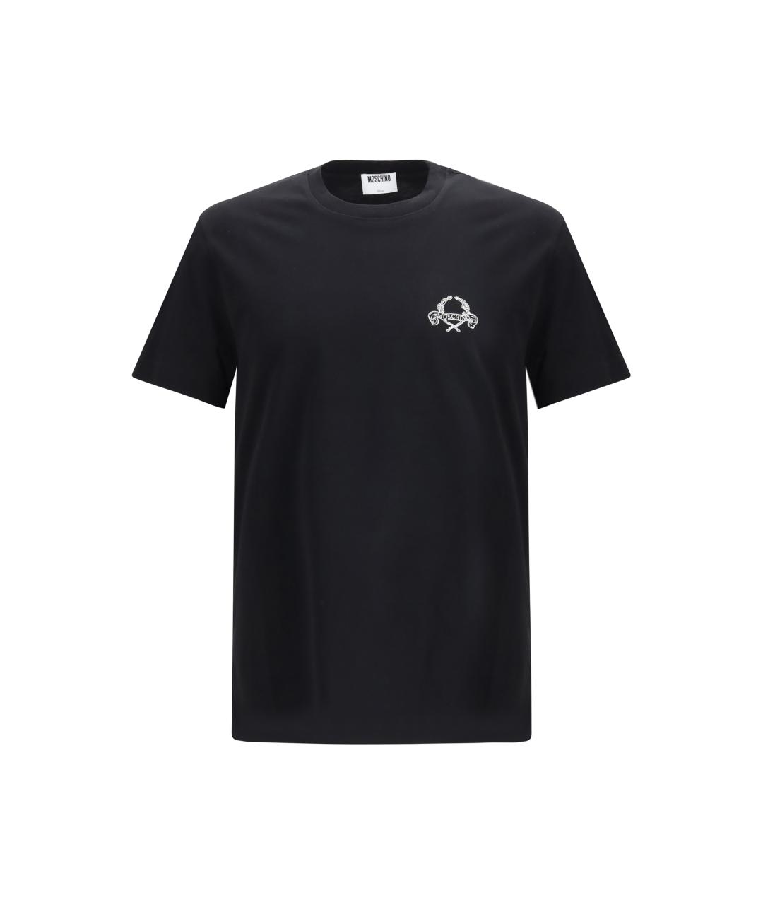 MOSCHINO Черная хлопковая футболка, фото 1