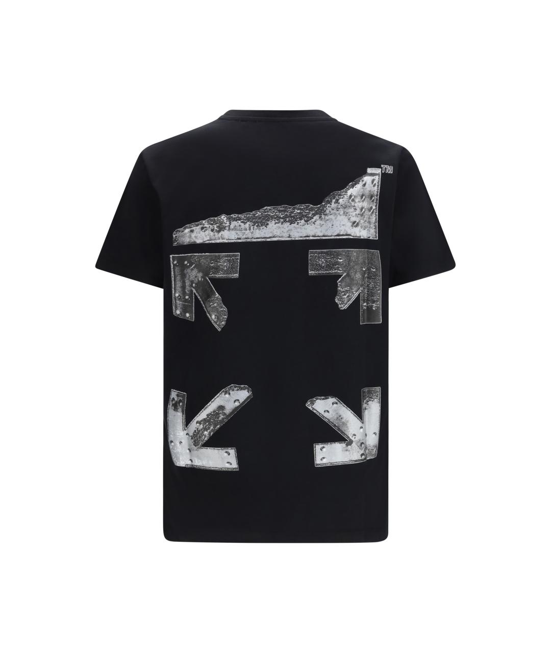 OFF-WHITE Черная хлопковая футболка, фото 2