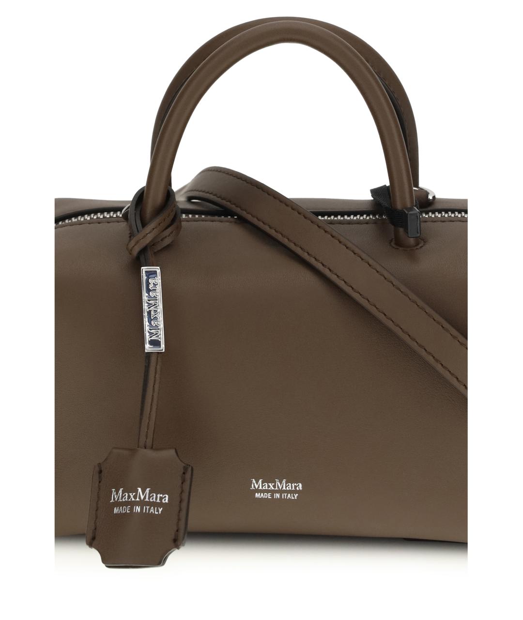 MAX MARA Коричневая кожаная сумка тоут, фото 4