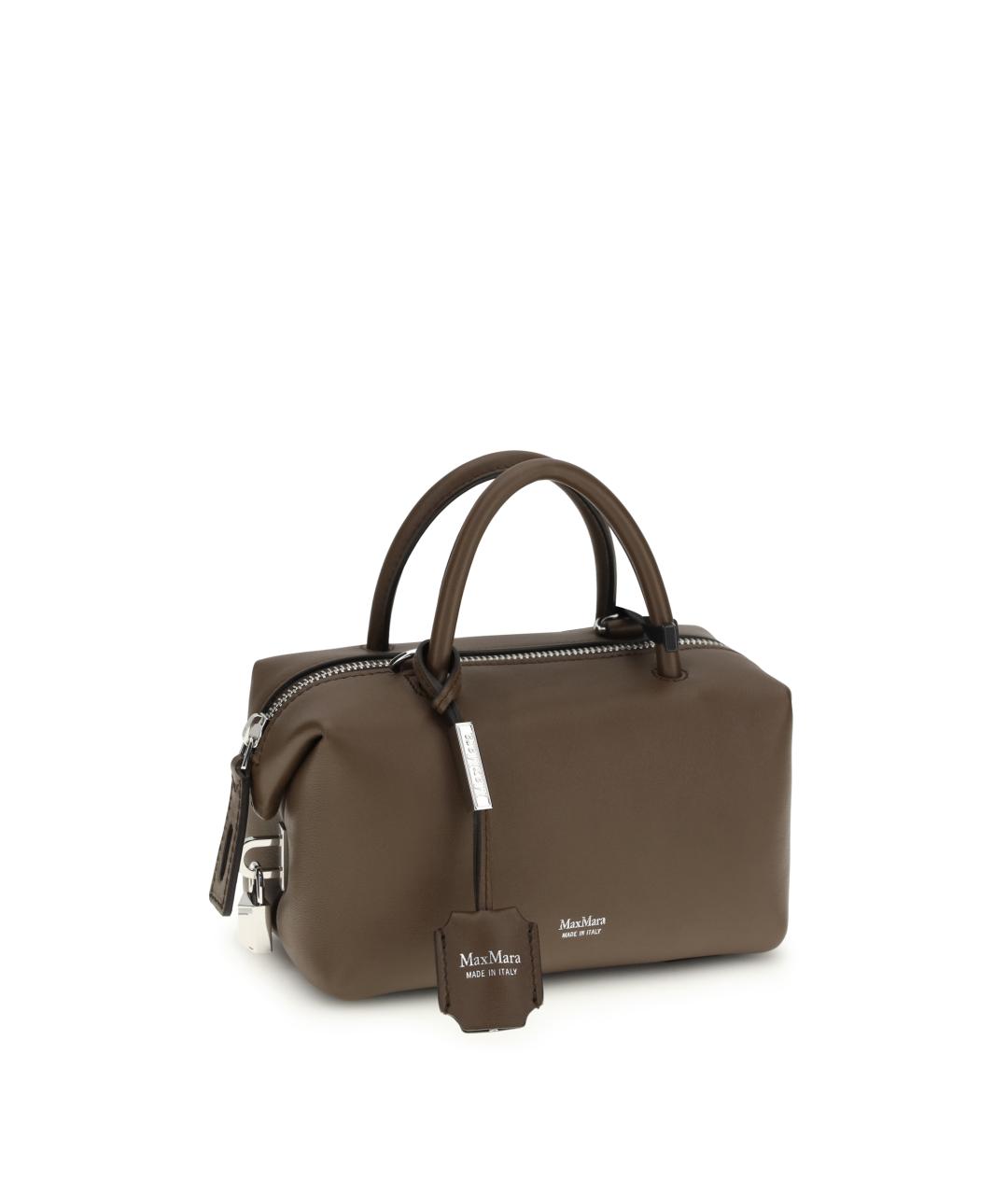 MAX MARA Коричневая кожаная сумка тоут, фото 2