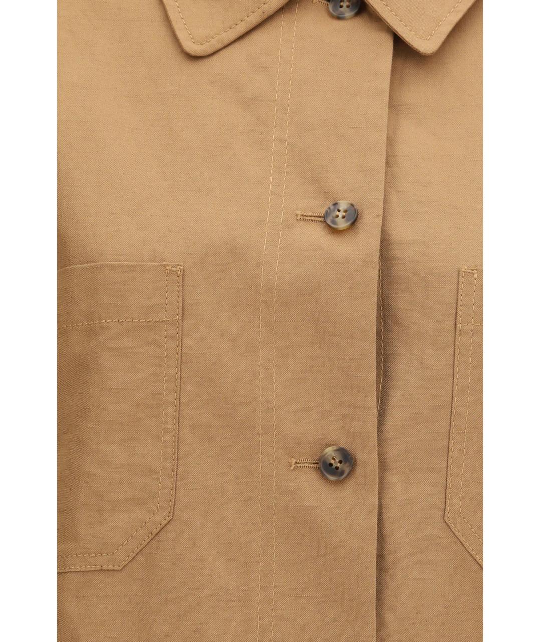 WEEKEND MAX MARA Коричневая хлопковая куртка, фото 3