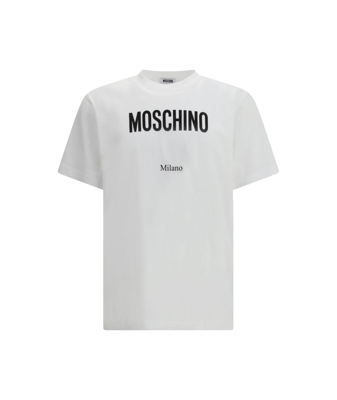 MOSCHINO Белая хлопковая футболка, фото 4