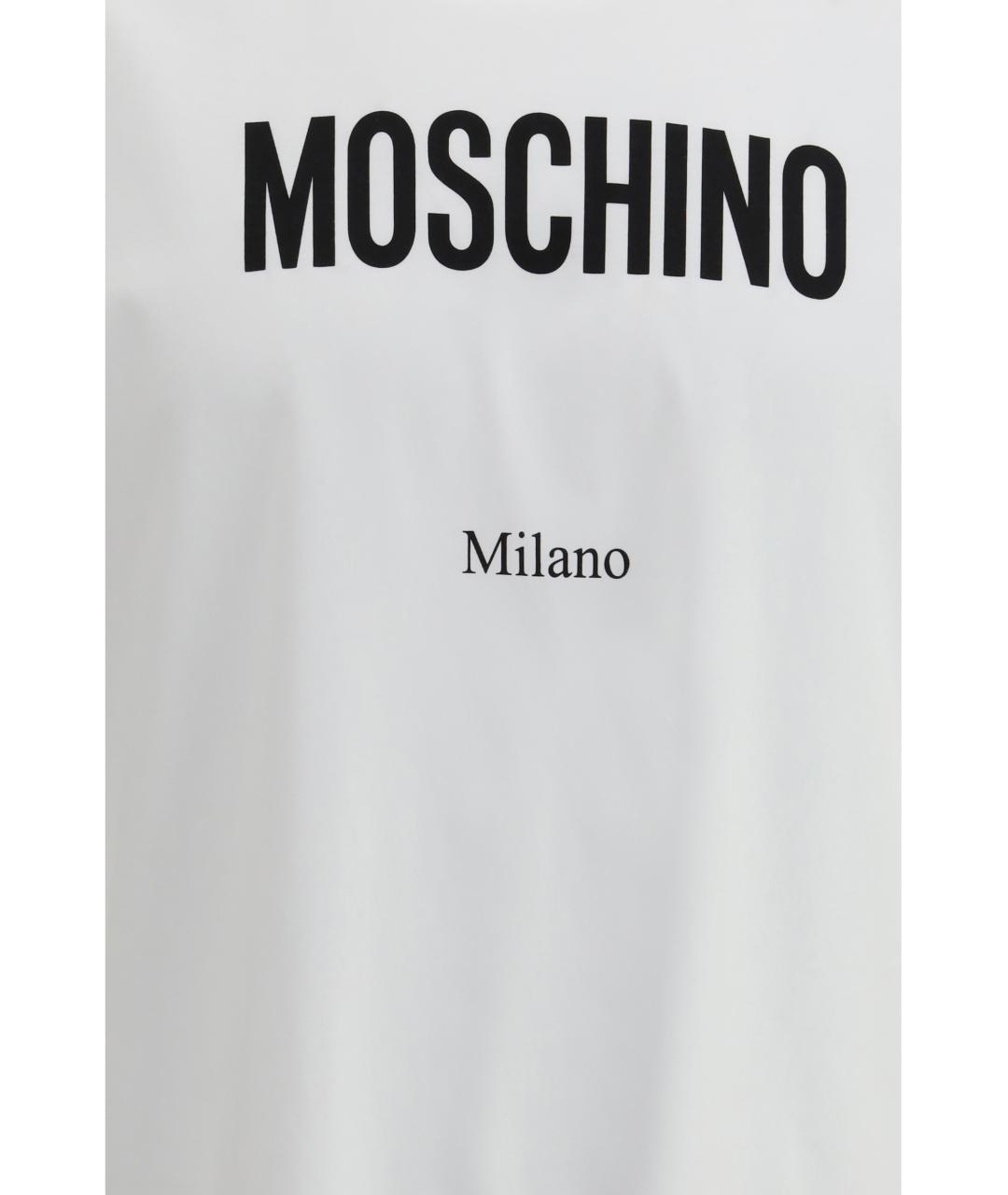 MOSCHINO Белая хлопковая футболка, фото 3