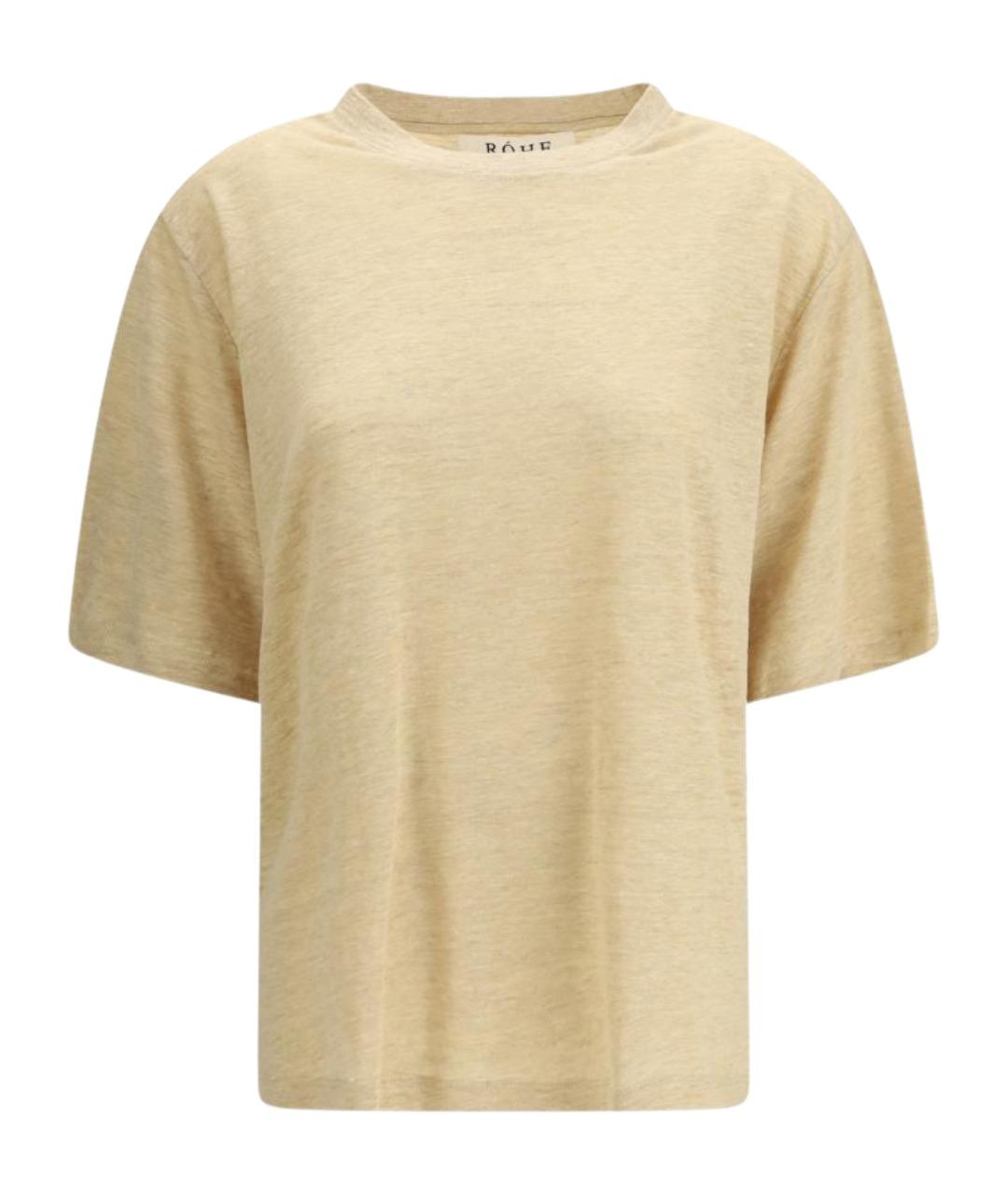 ROHE Бежевая льняная футболка, фото 1
