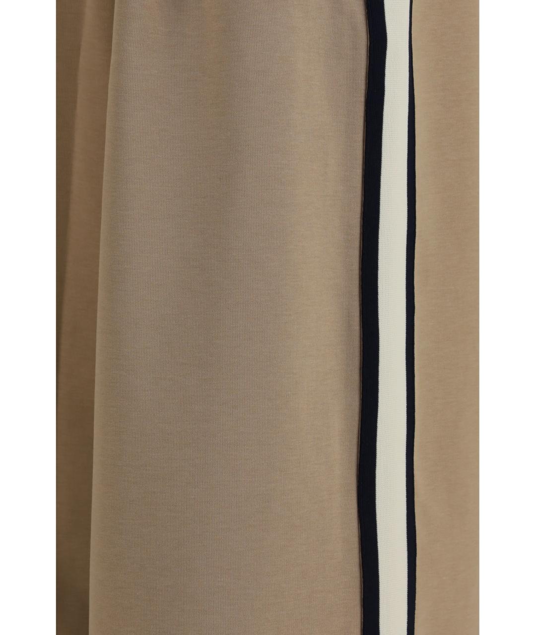 WEEKEND MAX MARA Бежевые хлопковые прямые брюки, фото 3