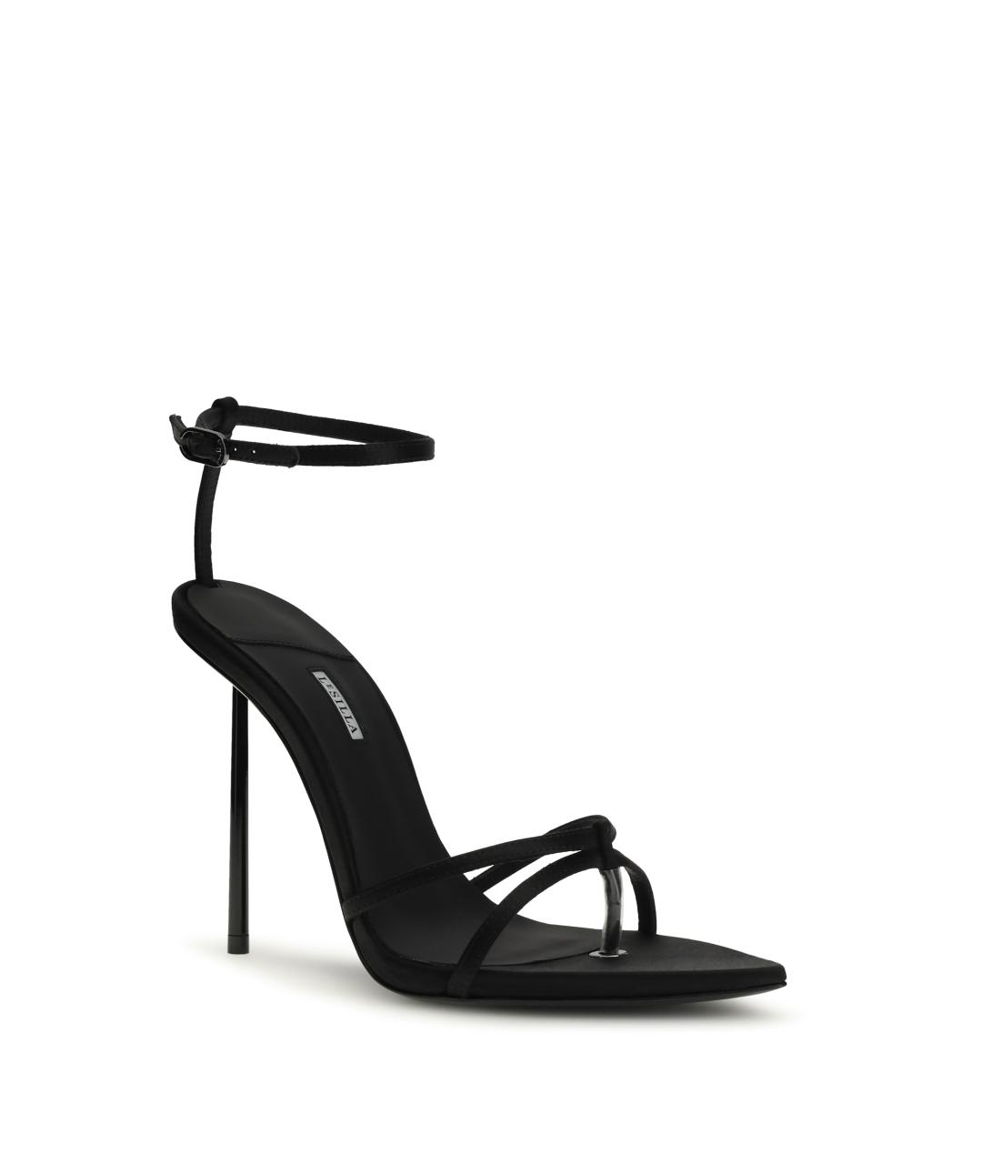 LE SILLA Черные текстильные босоножки, фото 2