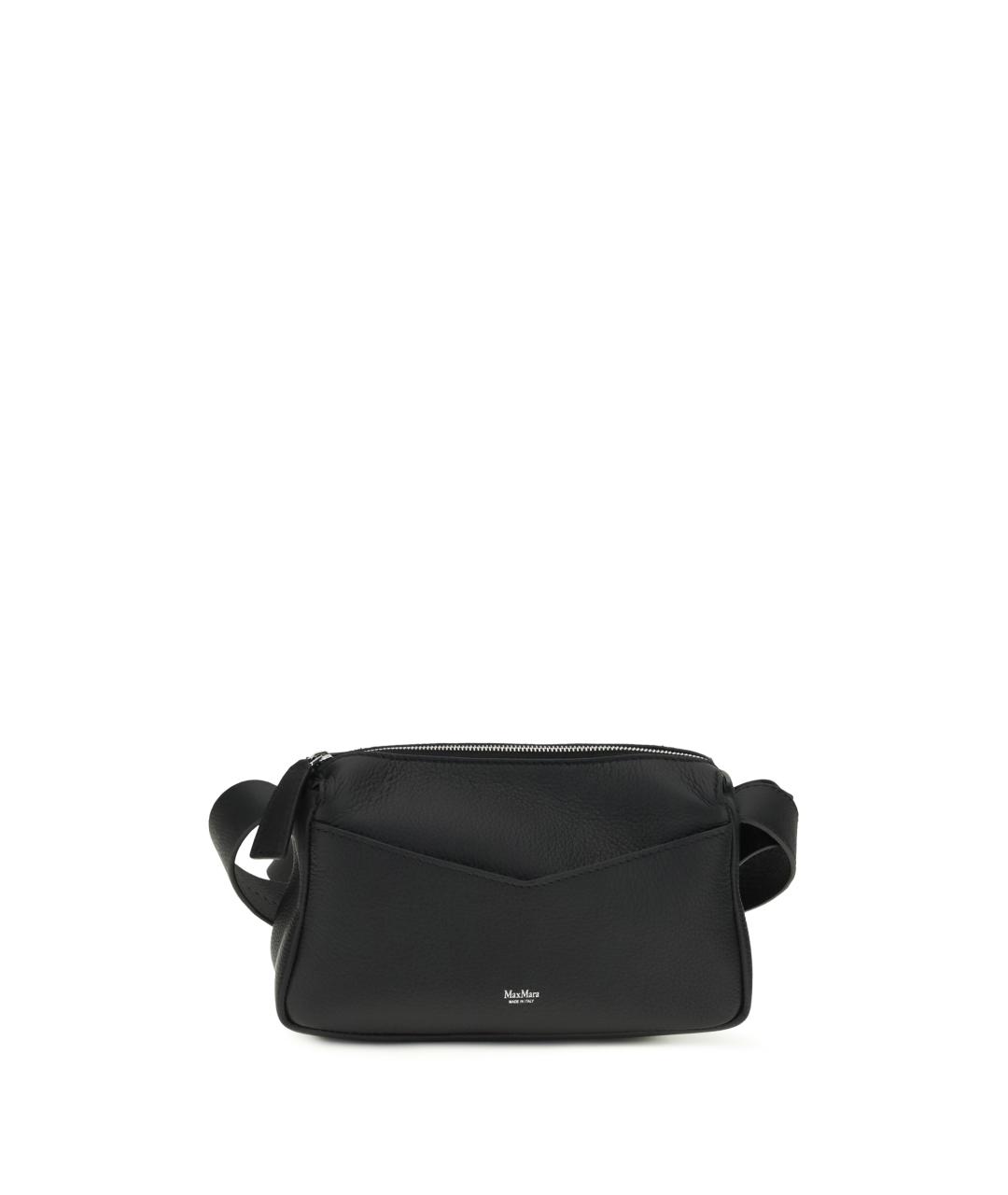 MAX MARA Черная кожаная сумка через плечо, фото 1