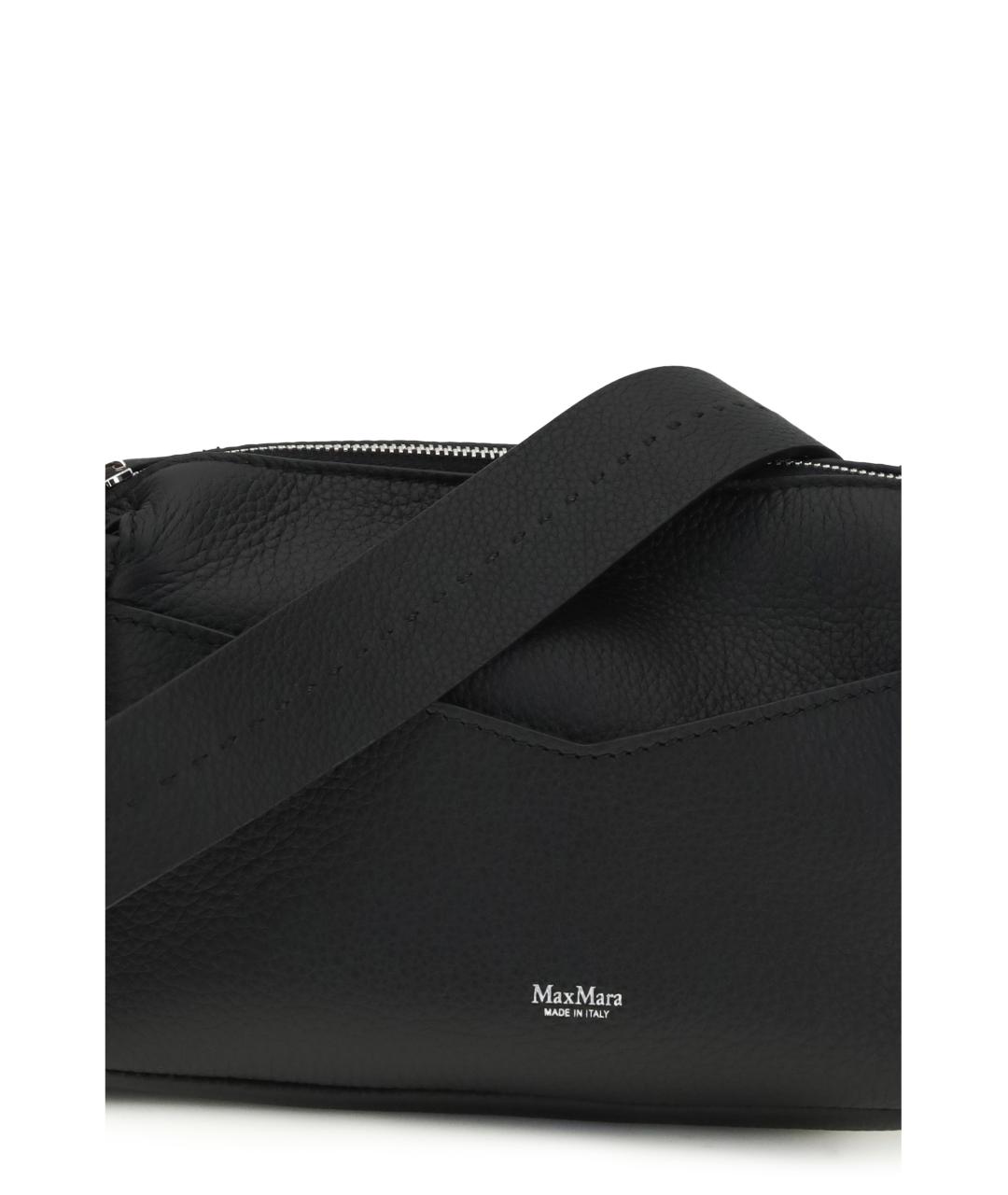 MAX MARA Черная кожаная сумка через плечо, фото 4