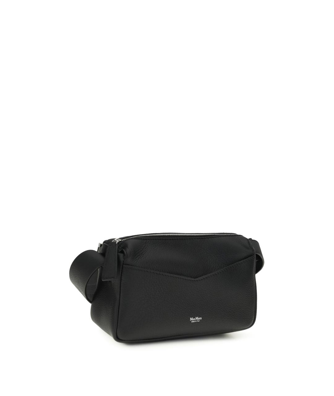 MAX MARA Черная кожаная сумка через плечо, фото 2
