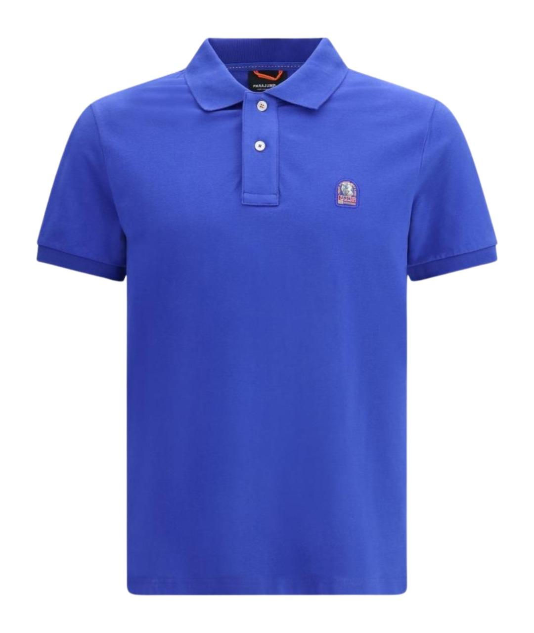 PARAJUMPERS Синее хлопковое поло с коротким рукавом, фото 1