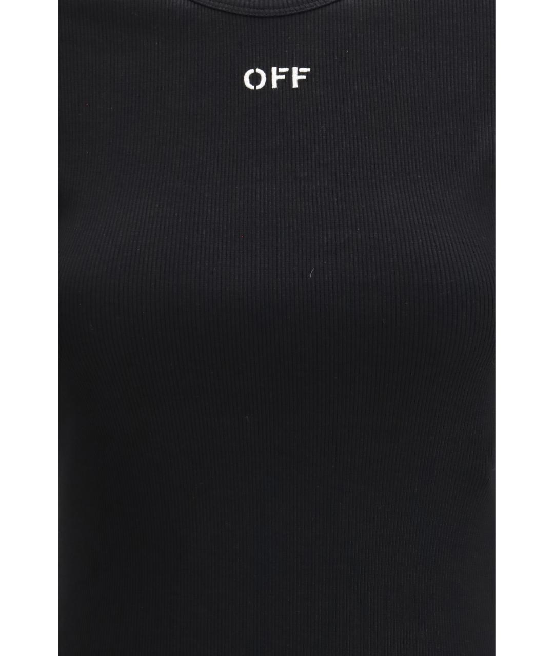 OFF-WHITE Черная хлопковая футболка, фото 3