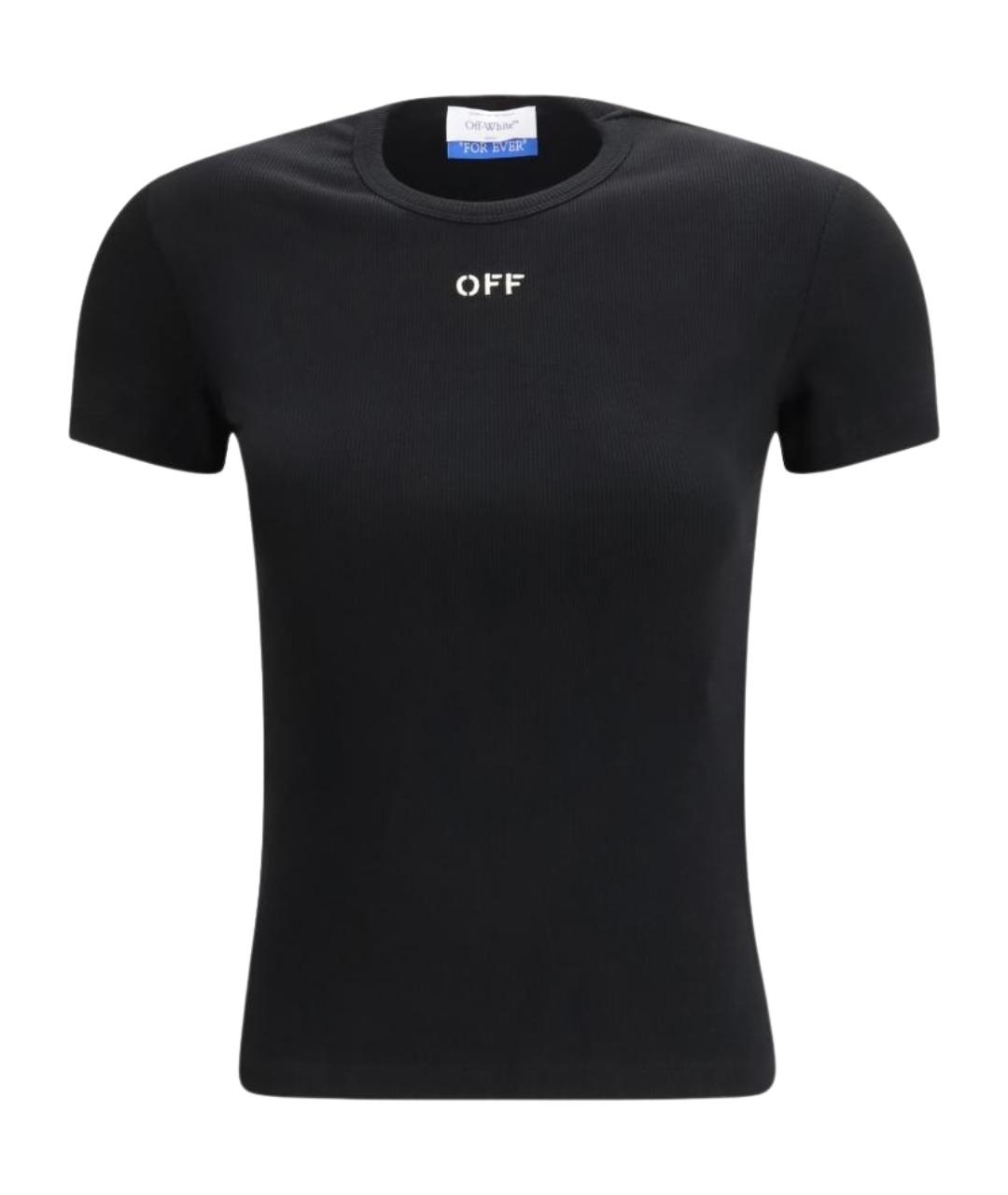 OFF-WHITE Черная хлопковая футболка, фото 1