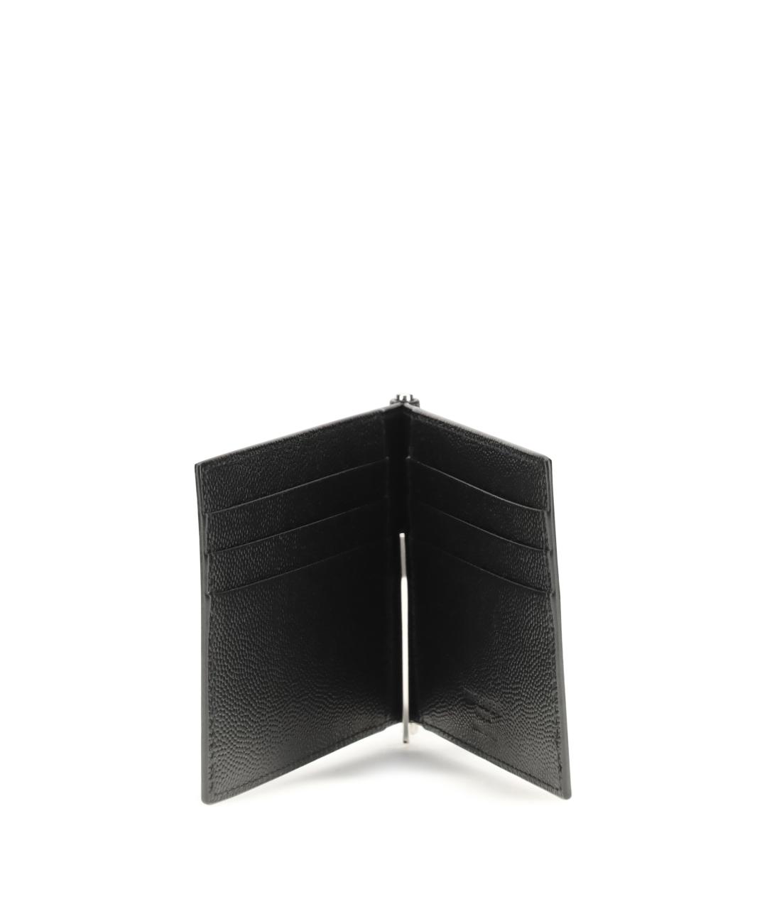 SAINT LAURENT Черный кожаный кардхолдер, фото 3