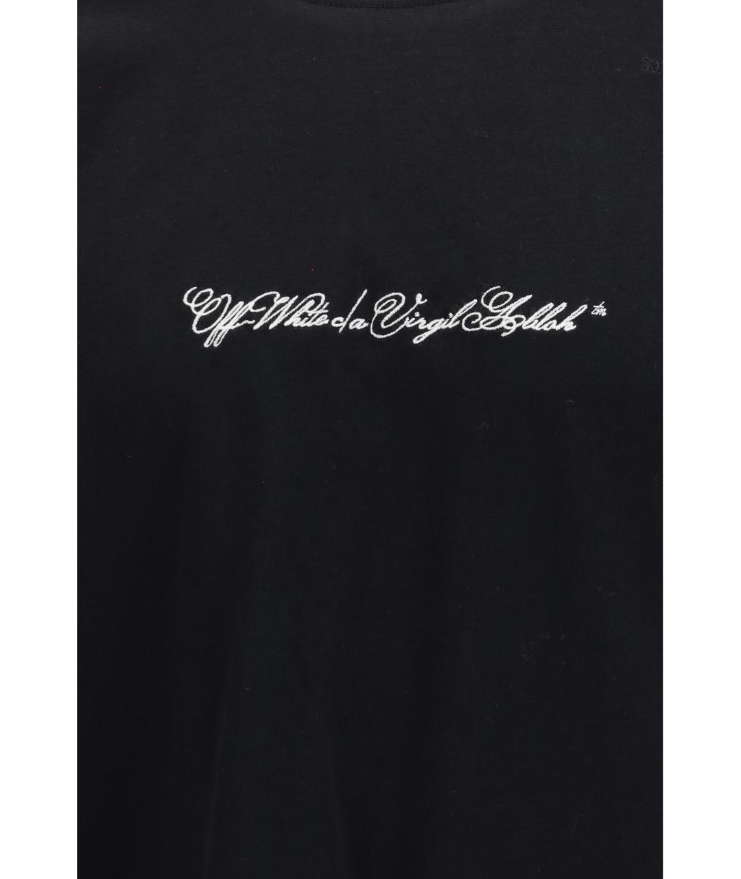 OFF-WHITE Черная хлопковая футболка, фото 3