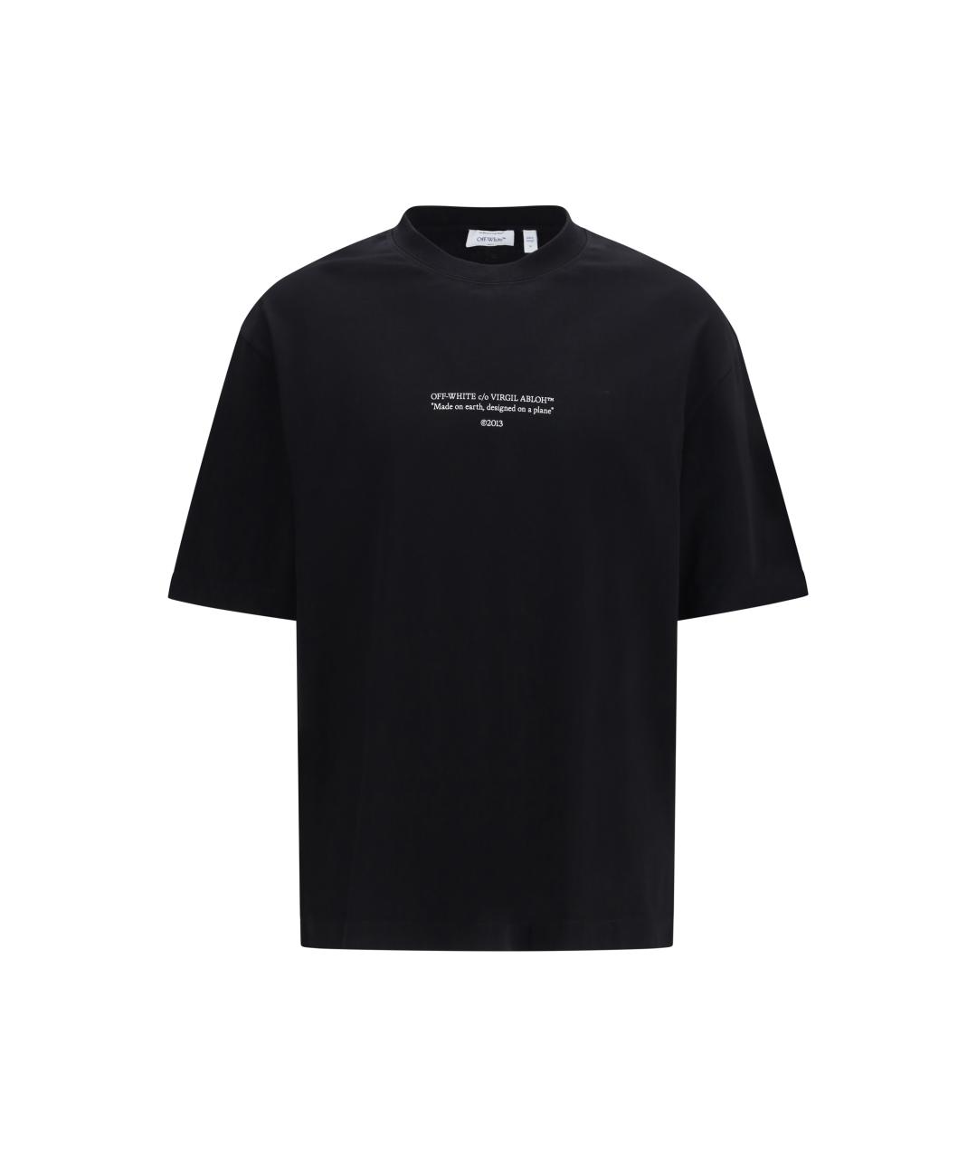 OFF-WHITE Черная хлопковая футболка, фото 4