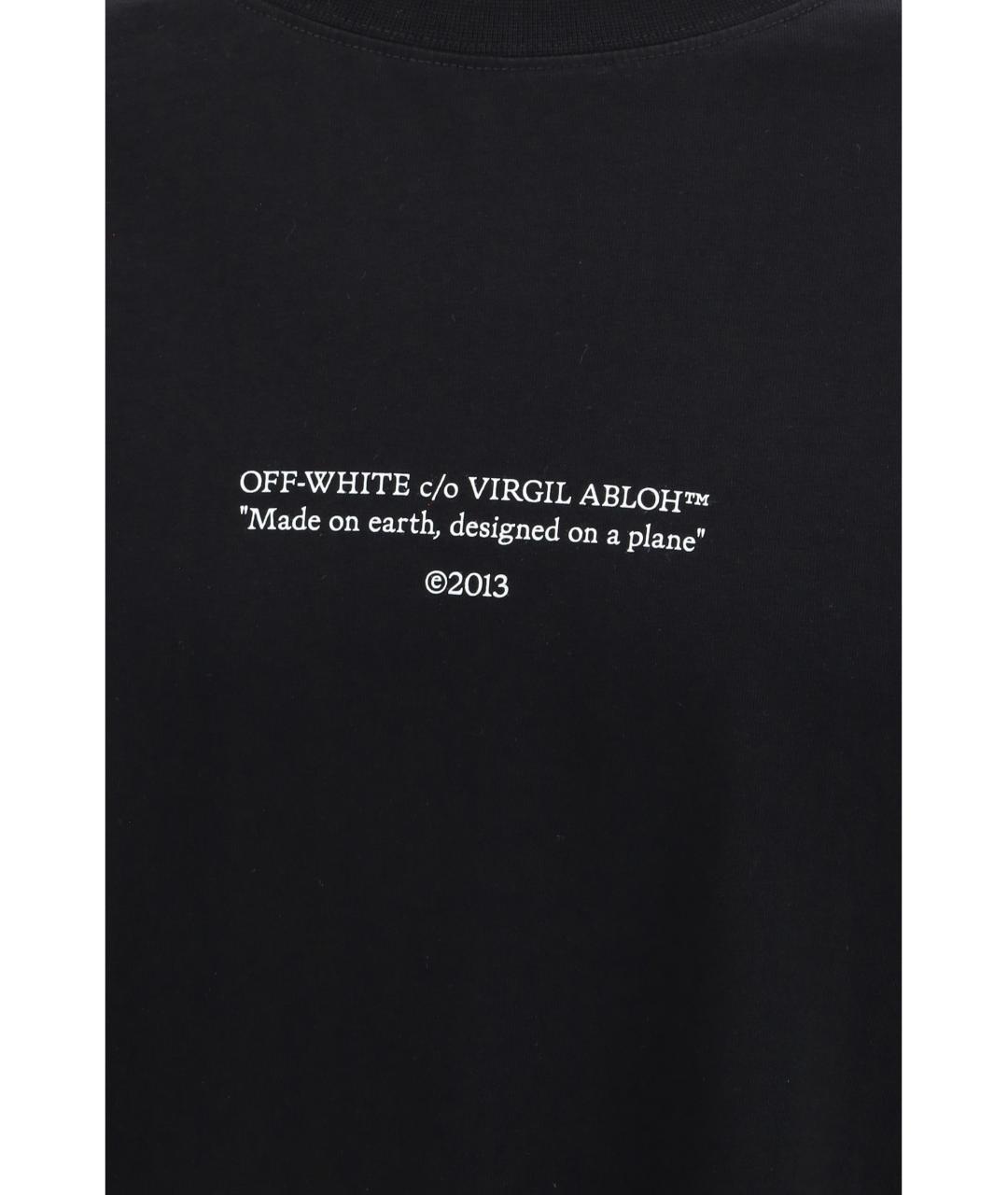 OFF-WHITE Черная хлопковая футболка, фото 3