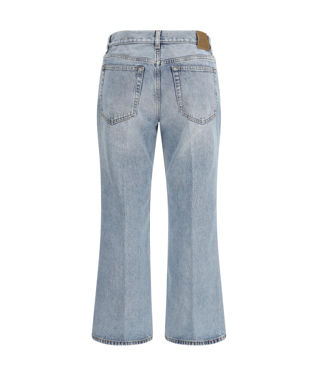 TOTEME Голубые хлопковые джинсы клеш, фото 2