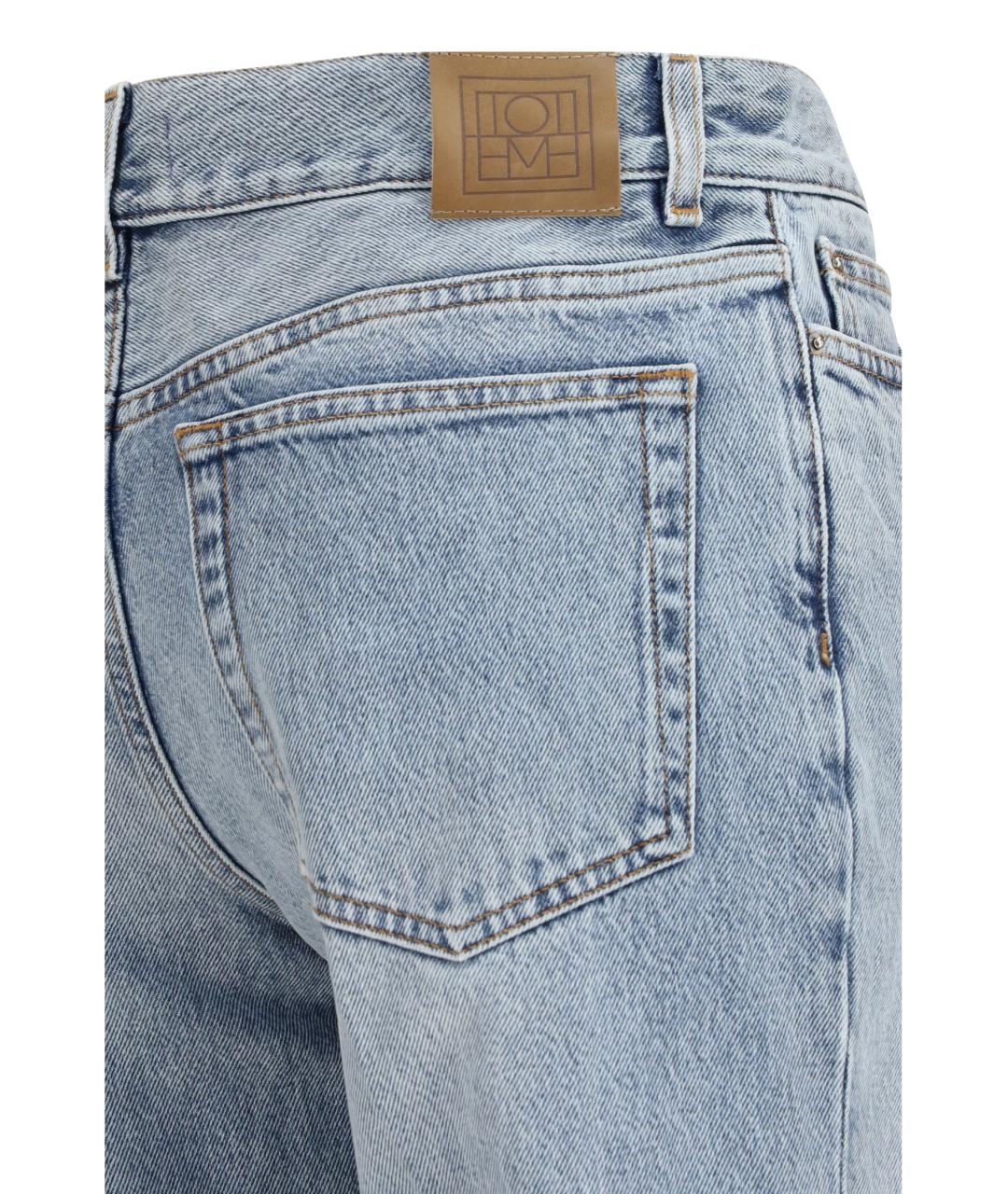 TOTEME Голубые хлопковые джинсы клеш, фото 3