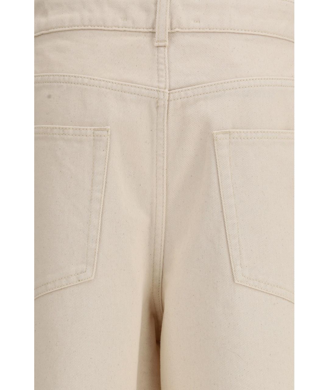 ROHE Бежевые хлопковые прямые джинсы, фото 3