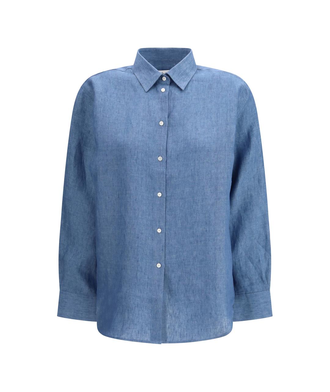 ROHE Синяя льняная рубашка, фото 1
