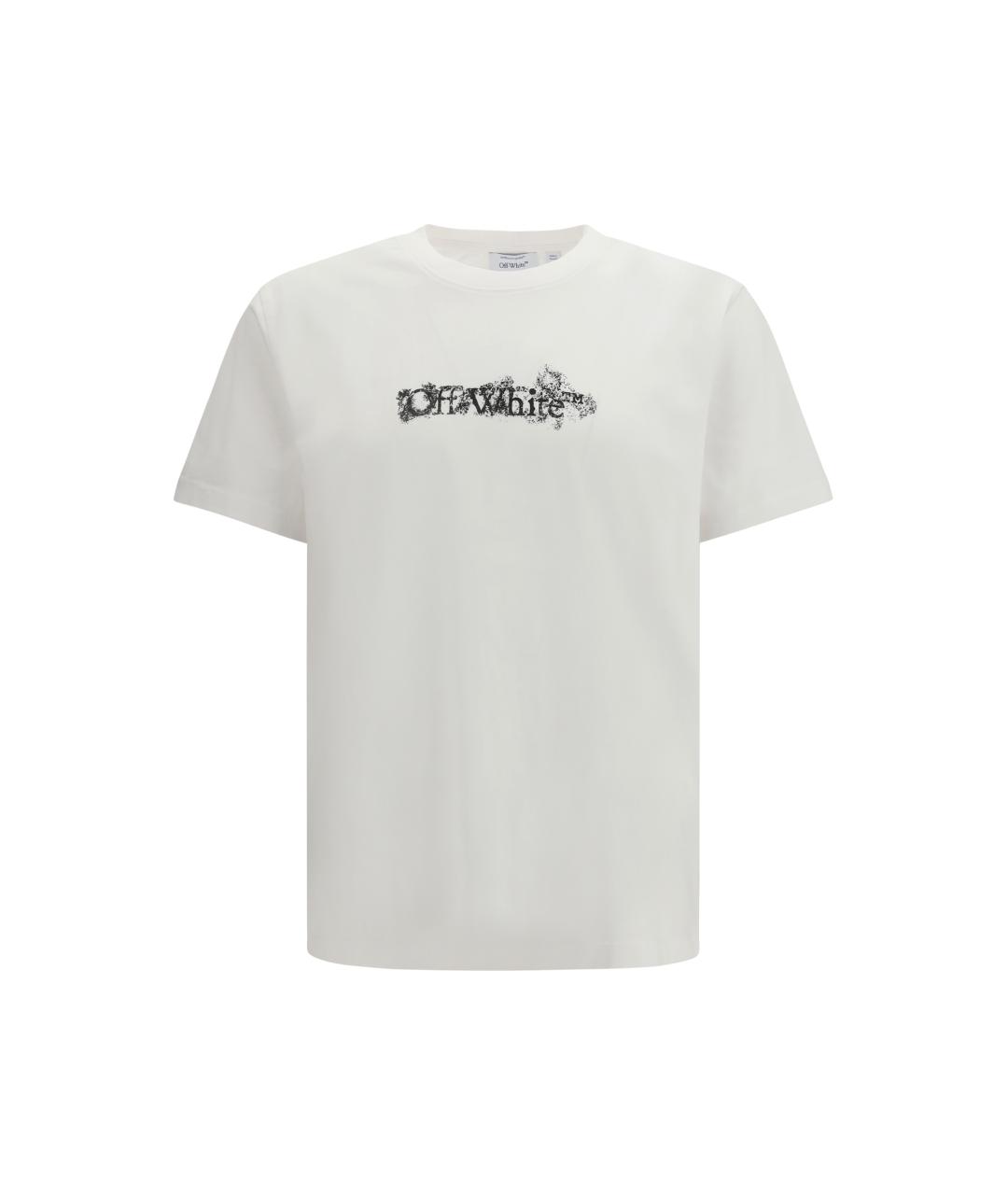 OFF-WHITE Белая хлопковая футболка, фото 4