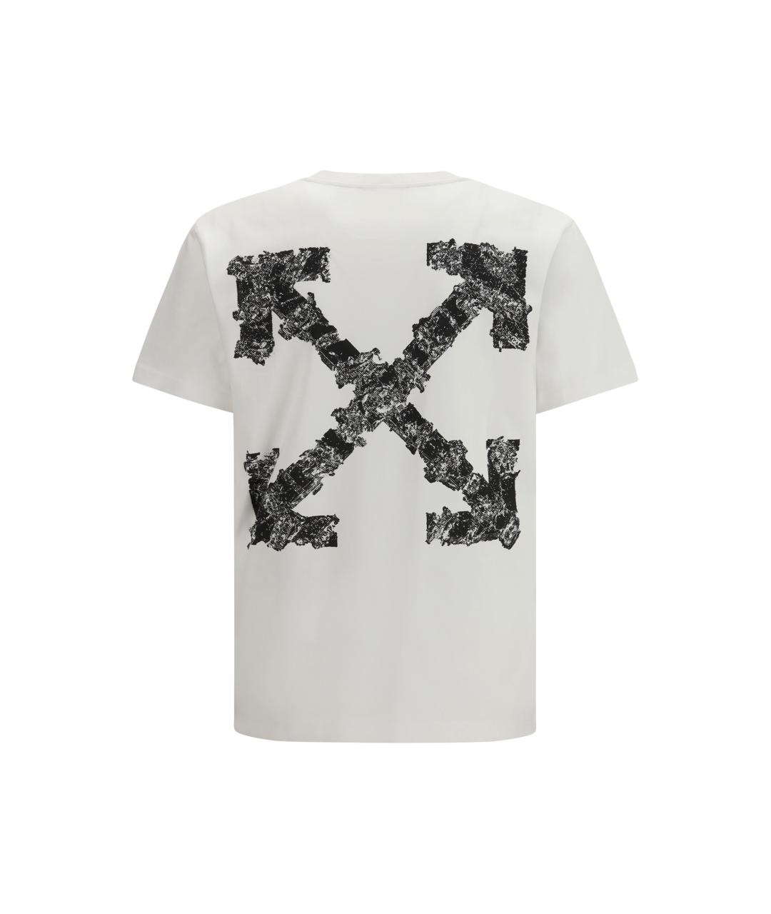 OFF-WHITE Белая хлопковая футболка, фото 2